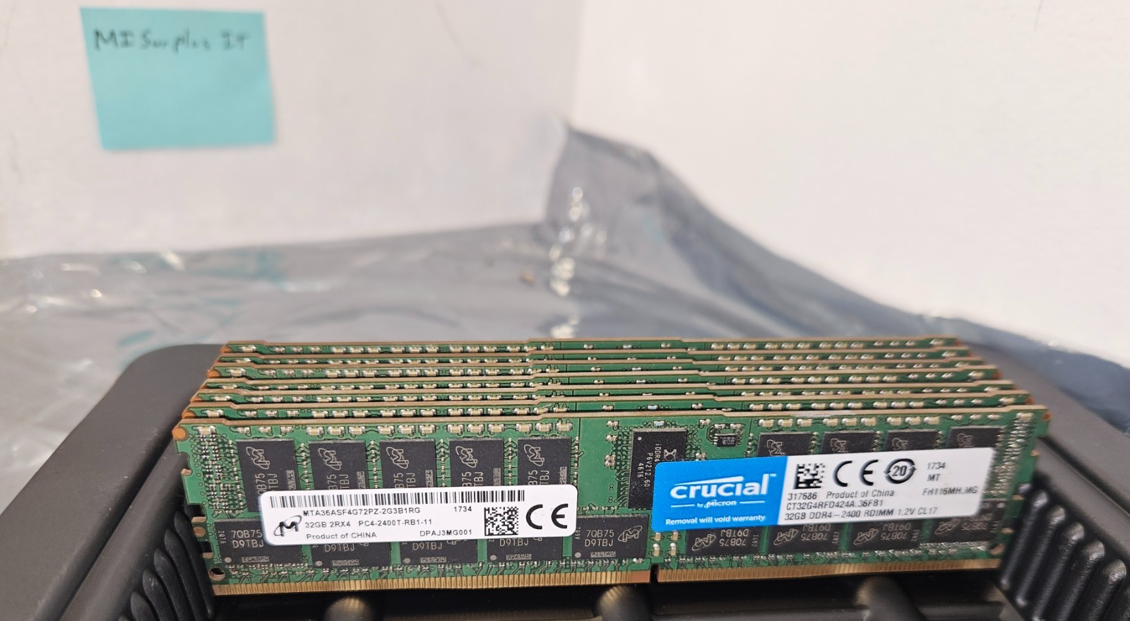 Crucial CT32G4RFD424A.36FB1 32GB 2Rx4 PC4-2400T PC4-19200R RDIMM Micron Brand