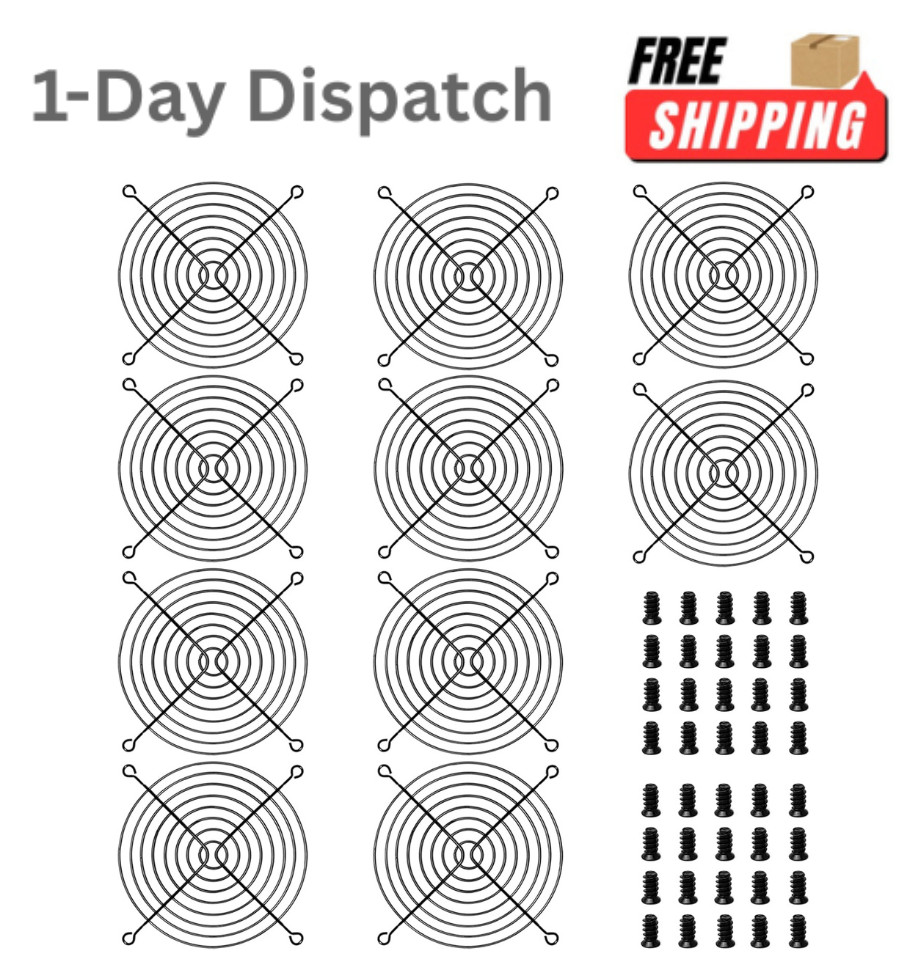 DVUIYYL 10 Pcs 120mm PC Fan Grill Guard Black Carbon Steel Computer Fan Cover