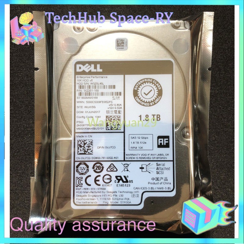 New VJ7CD DELL ENTERPRISE 1.8TB 10K 12GBPS SAS 2.5'' HARD DRIVE ST1800MM0168