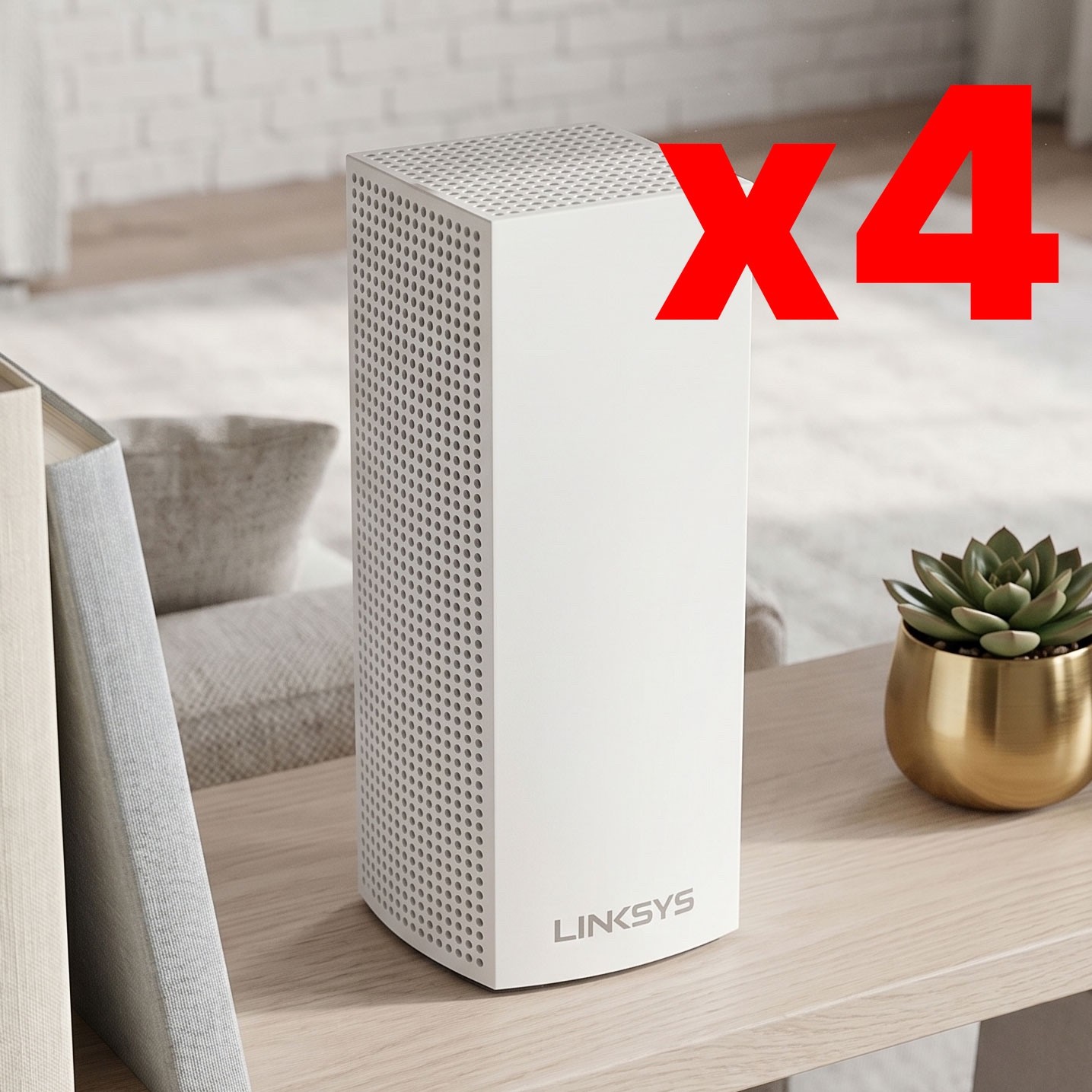 NEAT Linksys VELOP Mesh Home WIFI 4,000 SF Coverage WHW0302/WHW0301 White 4 Unit