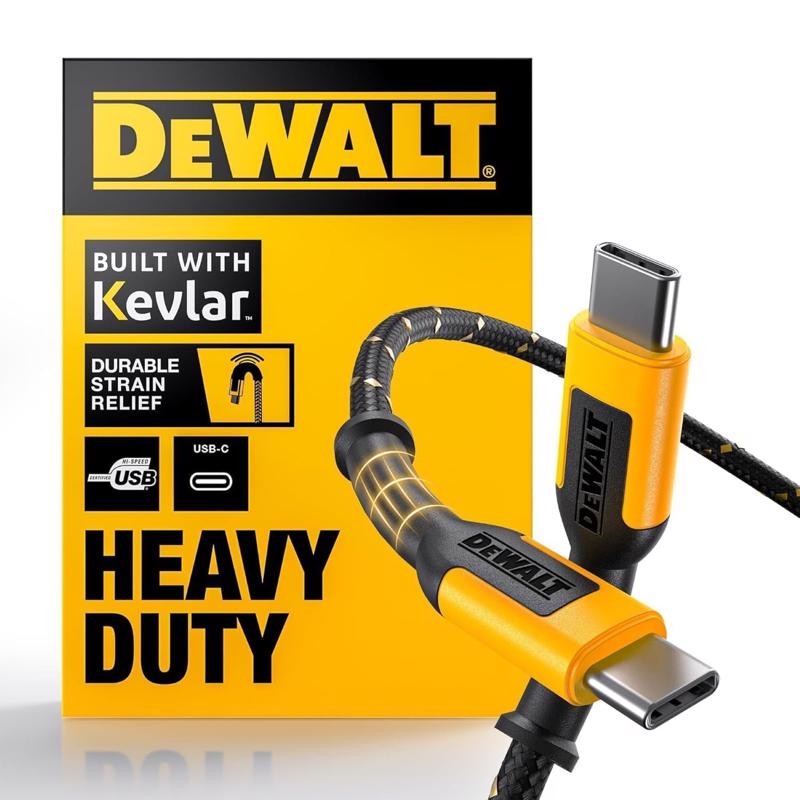 DeWalt Black/Yellow Reinforced USB-C Cable For USB PD Devices 6 ft. L