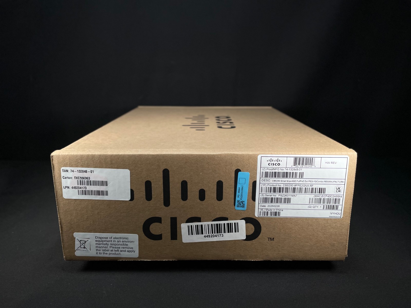 Cisco Refresh CBS250-8FP-E-2G 8 Port Gigabit PoE+ 2x1G SFP Managed  Switch