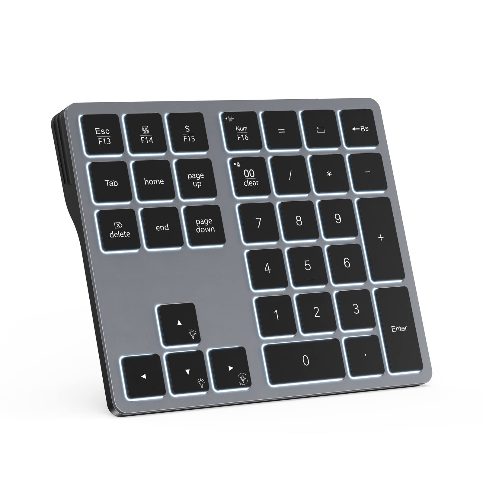 Doohoeek Backlit Bluetooth Numeric Keypad for Laptops and Computers, Number P...