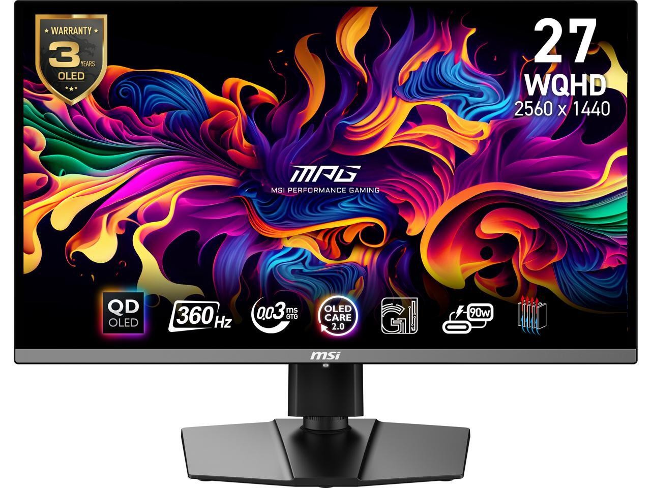 MSI 27" QHD OLED 360 Hz 0.03ms 250cd/m2 Brightness Glare Screen Gaming Monitor