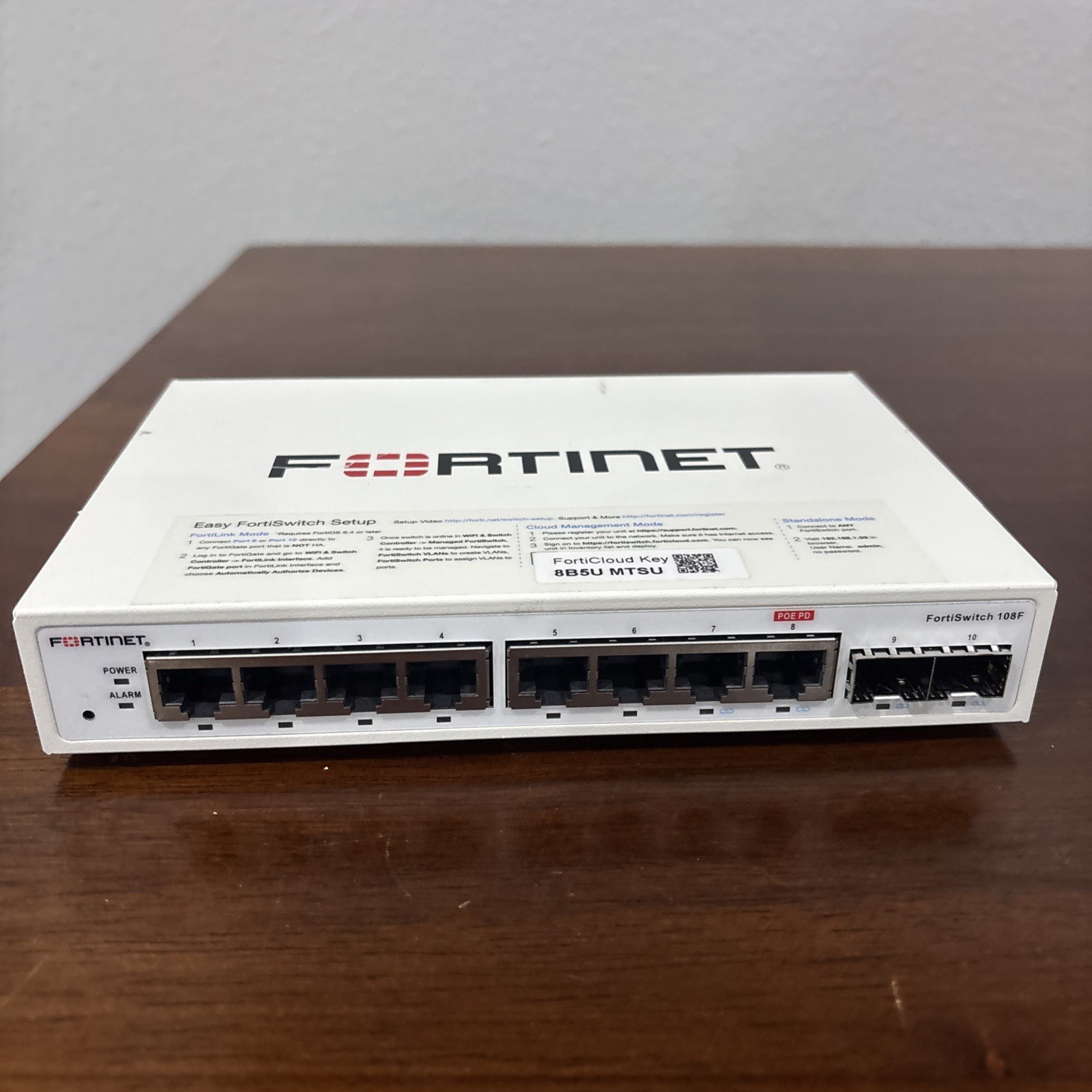 Fortinet FortiSwitch 108E-POE 8-Port Gigabit Switch