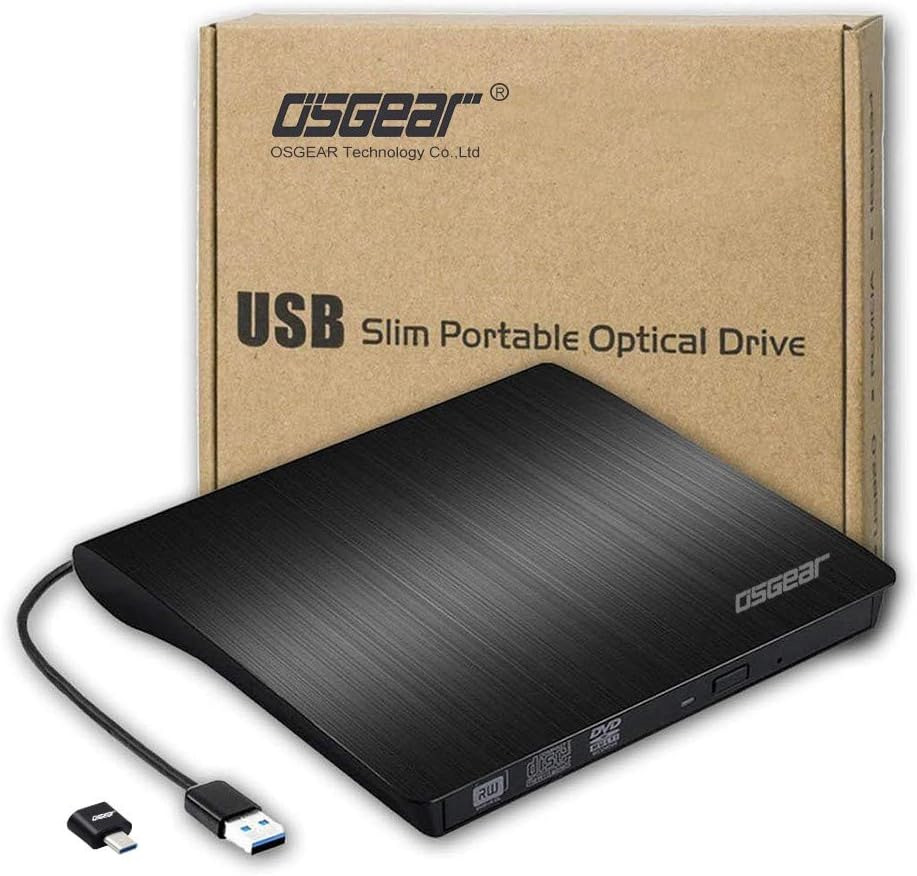 OSGEAR USB 3.0 External 8X DVDRW DVD CD RW ROM Burner Writer 100GB M-Disc Drive