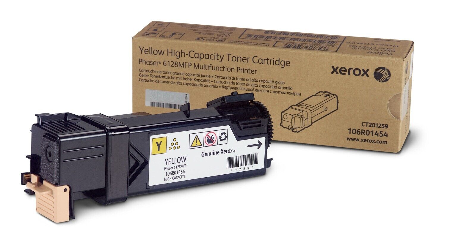 Genuine Xerox Phaser 6128MFP Yellow Standard Capacity Toner Cartridge (2,500 pag