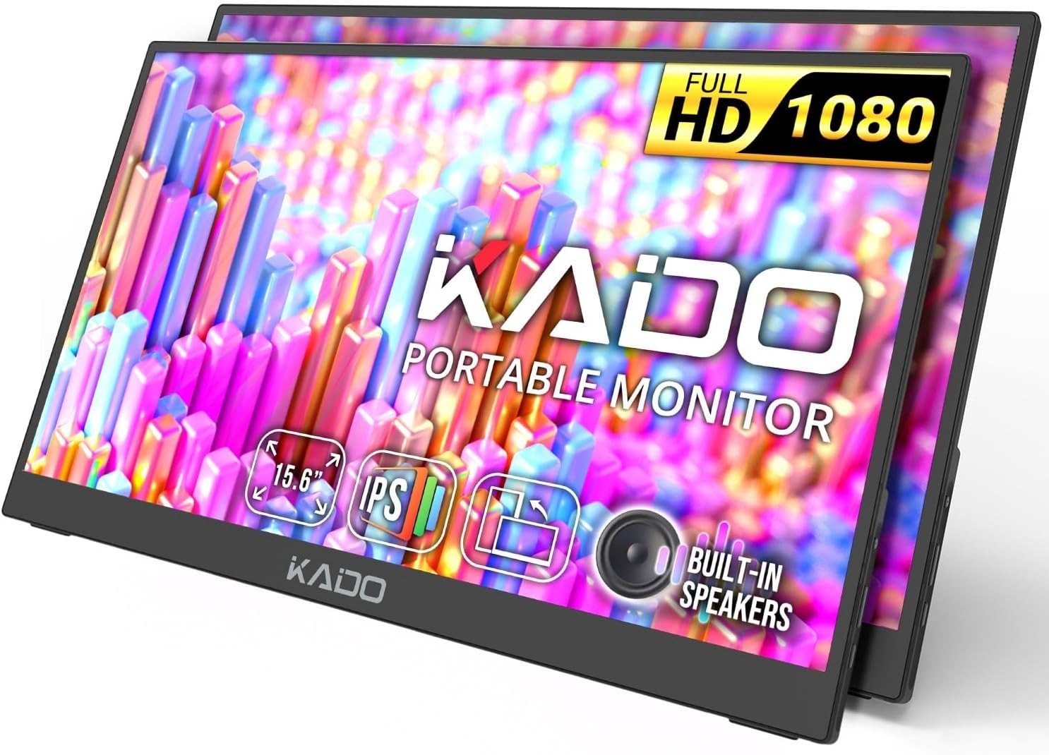Kado 2-Pack Portable Monitor 15.6-Inch 1920x1080 USB-C HDMI IPS Dual Display