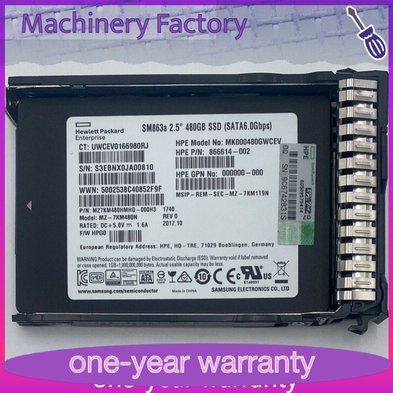 NEW HPE 2.5" 480GB SATA 6G G10+ GEN11 Server SSD Replace P40502-B21 P41527-001
