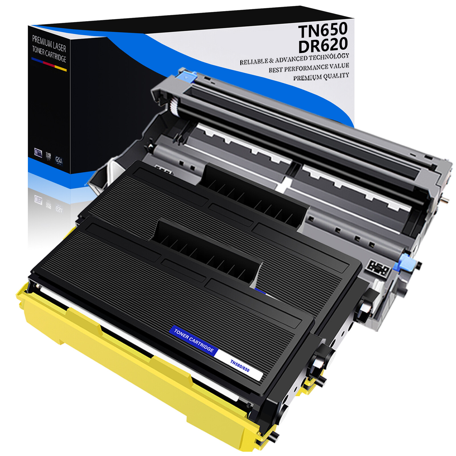 1PK DR620 2PK TN650 Ink Toner Drum for Brother MFC-8480DN 8890DW HL-5370DW 5340D