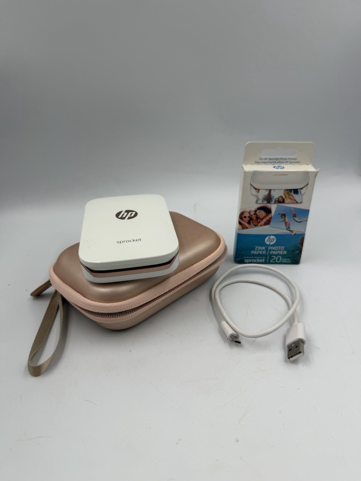 HP X7N07A Sprocket Portable Pocket Photo Printer W Case, Cable, & Photo Paper