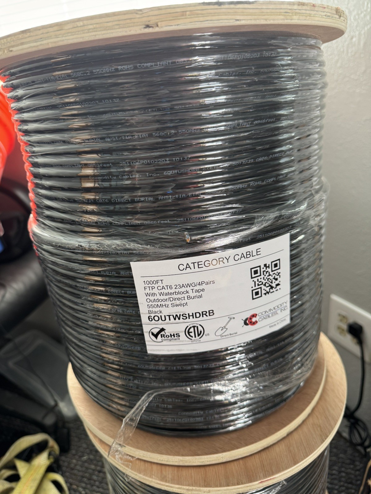 New Commodity 6OUTW234RB5B UTP CAT6 23 AWG/ 4 Pair Direct Burial Cable 1000 Ft