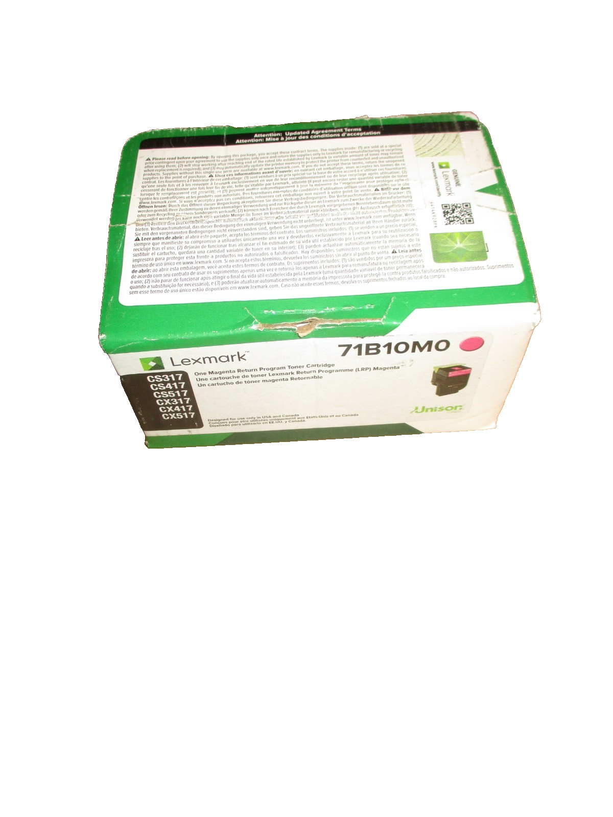 Lexmark 71B10M0 Magenta Toner Cartridge