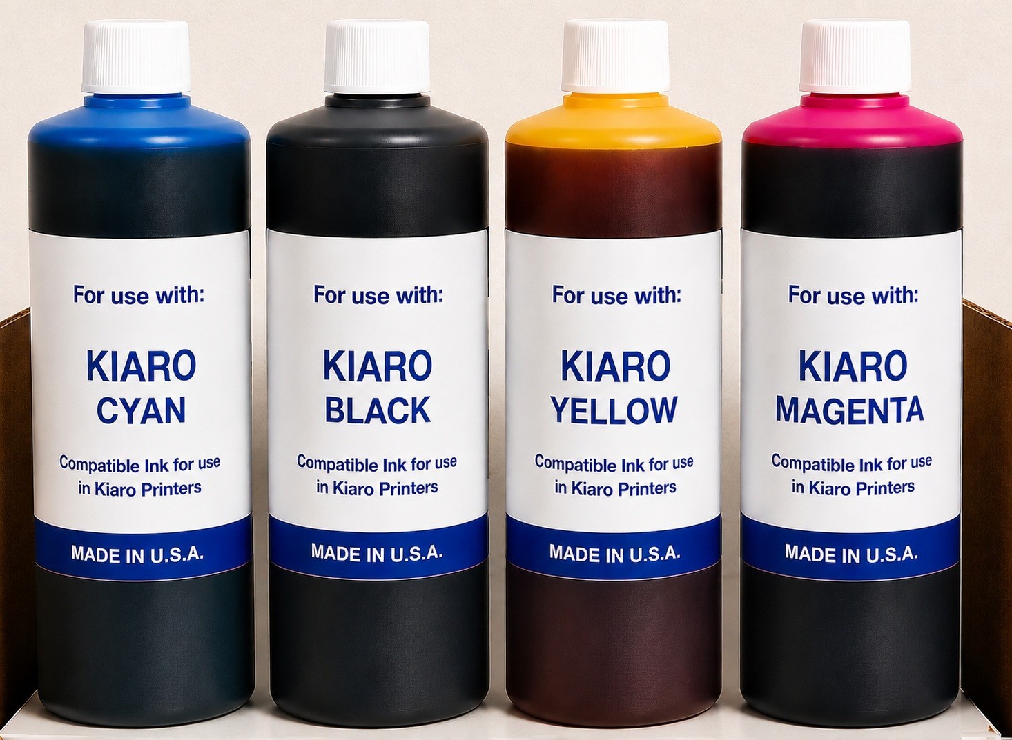 COMPATIBLE INK REFILL Kiaro QuickLabel ASTRONOVA QL-800 QL800 (4,000ml) C-Y-M-K