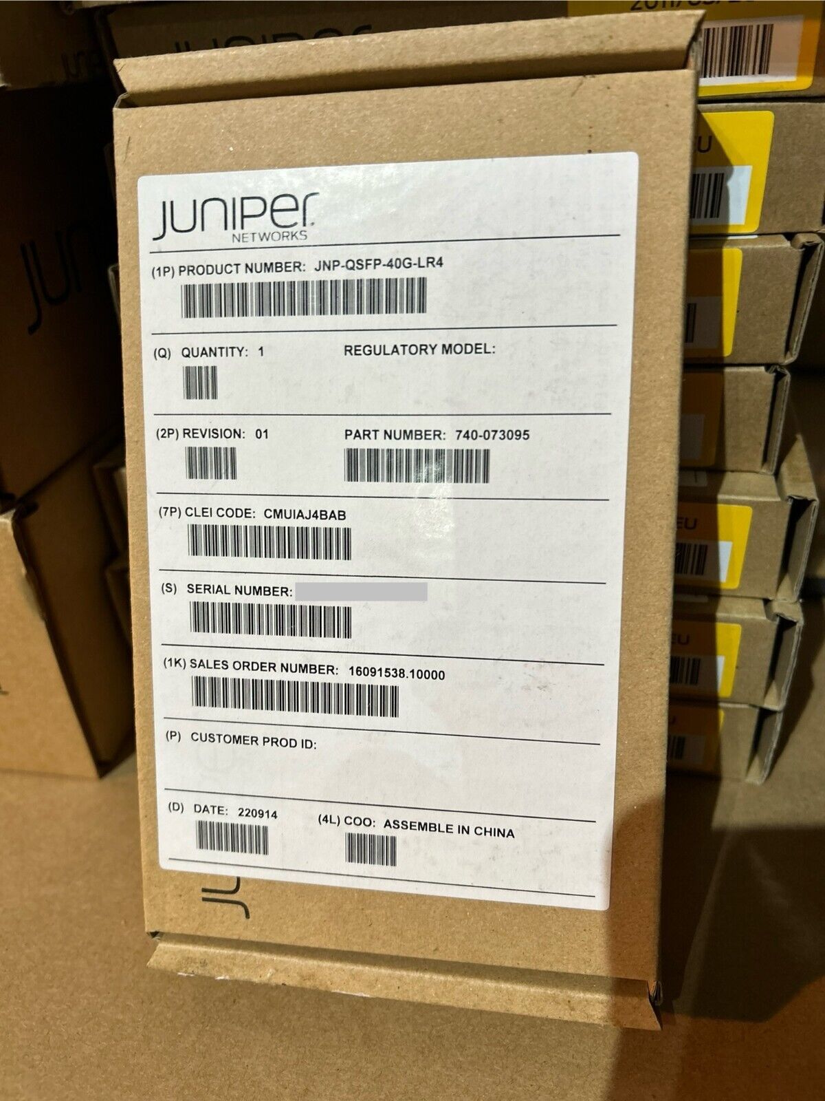 Juniper New Sealed JNP-QSFP-40G-LR4 740-073095 40GBASE 10KM SMF LR4