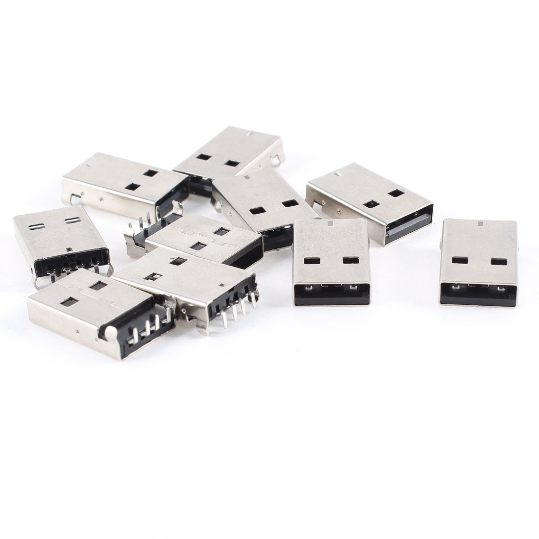 10pcs 90 Degree 4-Pin DIP Through Point USB2.0 A Male Jack Socket