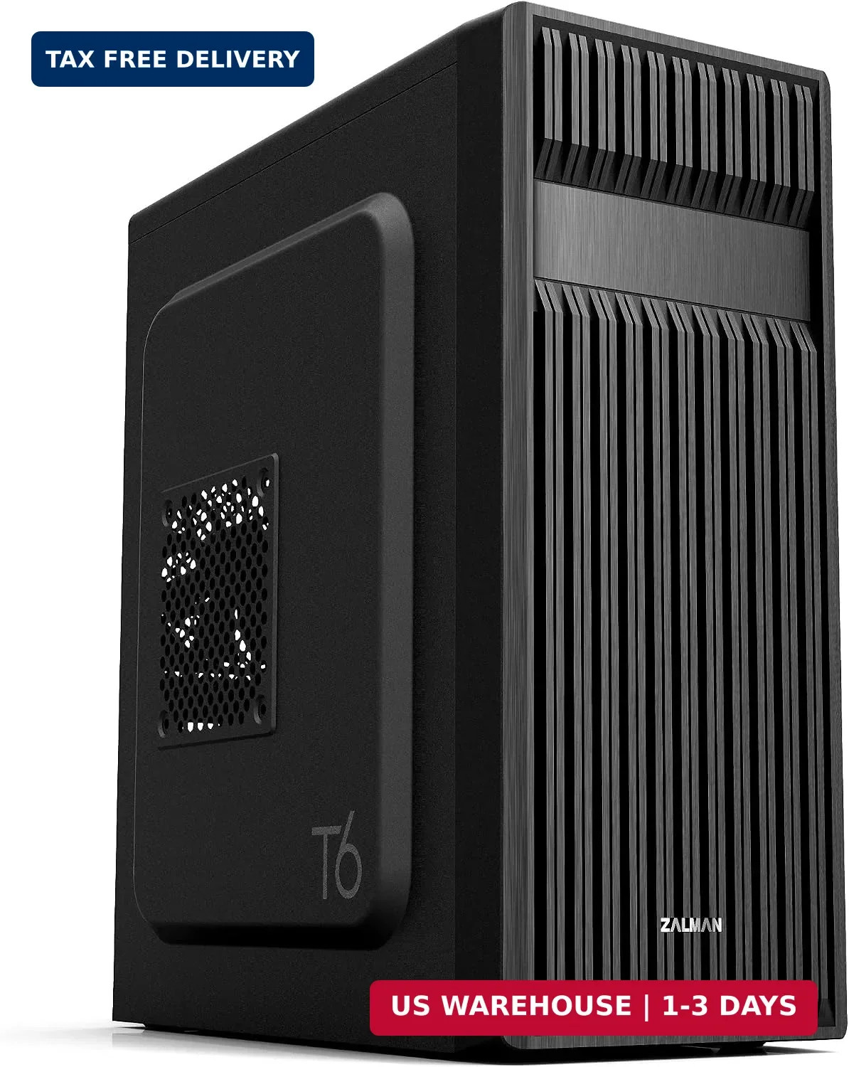Zalman T6 ATX Mid Tower Computer PC Case, Pre-Installed 120mm Fan, 5.25 ODD, USB