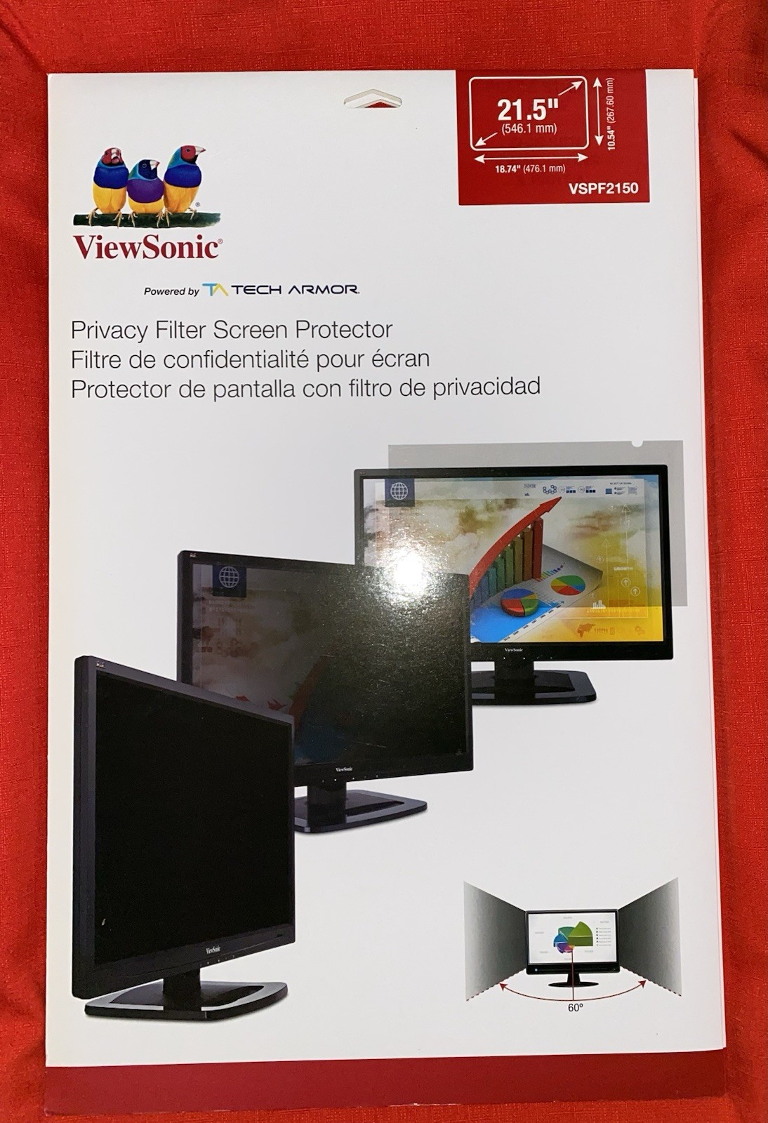 ViewSonic Privacy Filter Screen Protector 21.5" VSPF2150 by Tech Armor
