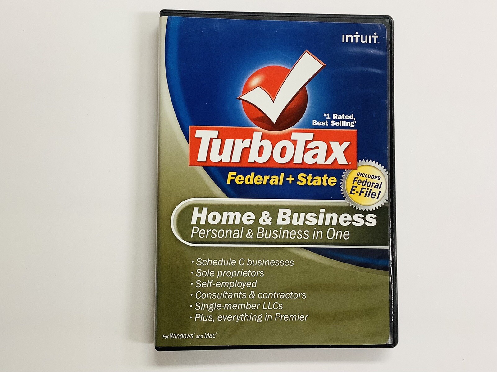 Turbotax 2008 Home & Business in One With State (Wind/Mac)  (LN)