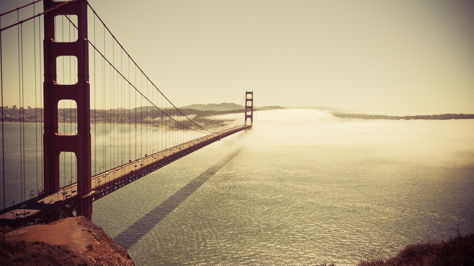 Landscape bridge san francisco golden gate usa sea water Custom Gaming Mat Desk