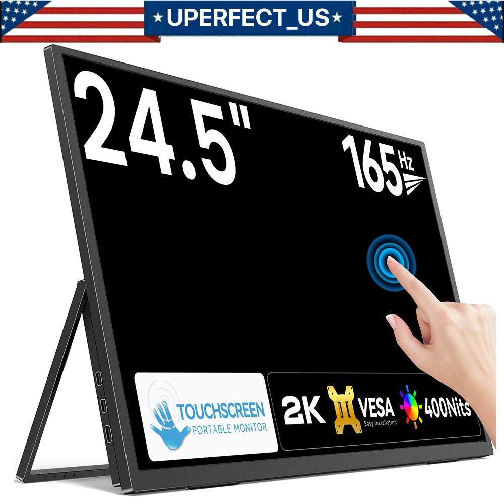 2025 24.5" 165Hz Touchscreen Portable Monitor 2K 1440P For Xbox PS Gaming Switch