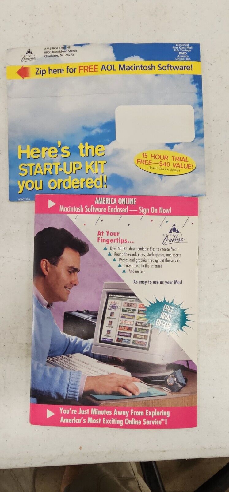 2x America Online AOL 3.5” Floppy Disk Version 2.5 For Macintosh 1994. New L4