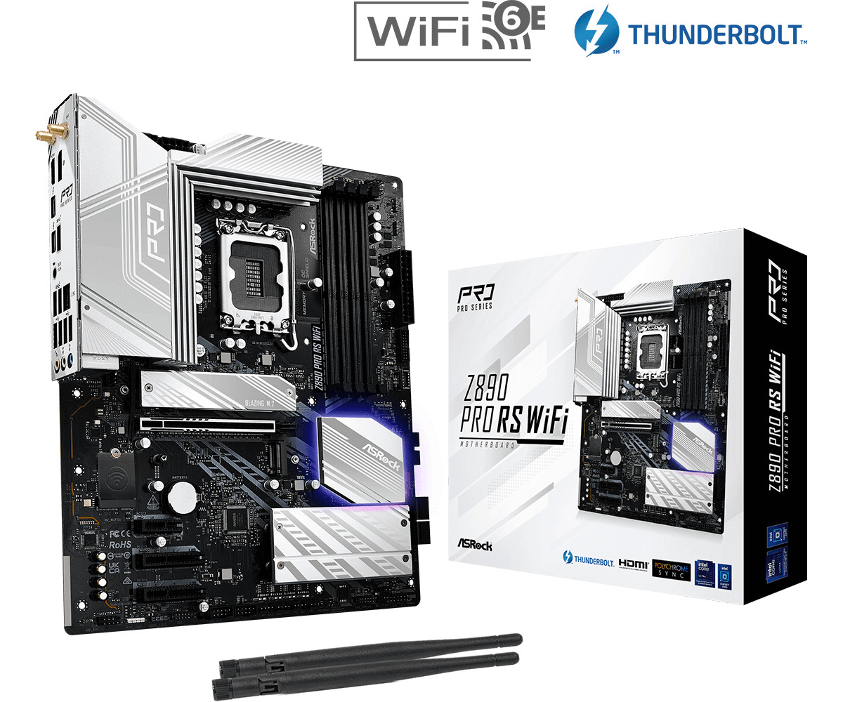 ASRock Z890 Pro RS WiFi LGA1851 Intel Z890 DDR5 ATX Motherboard 90-MXBP40-A0UAYZ