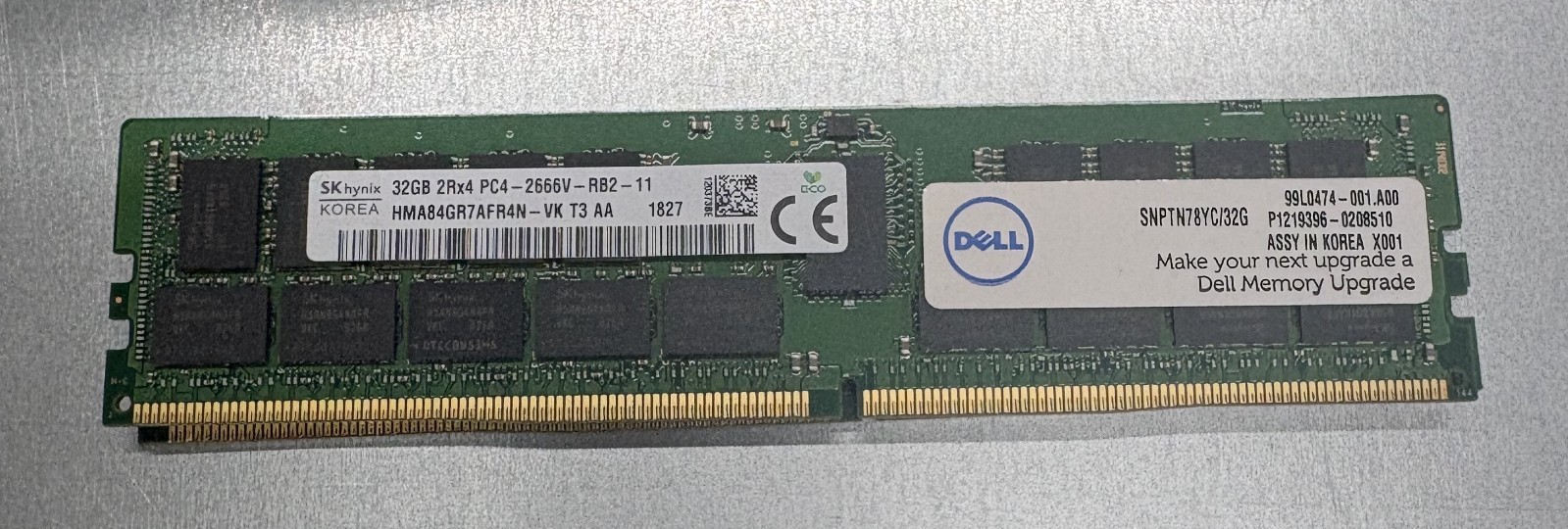 GENUINE DELL 32GB 2RX4 PC4 2666V REG ECC HMA84GR7AFR4N-VK / SNPTN78YC/32G