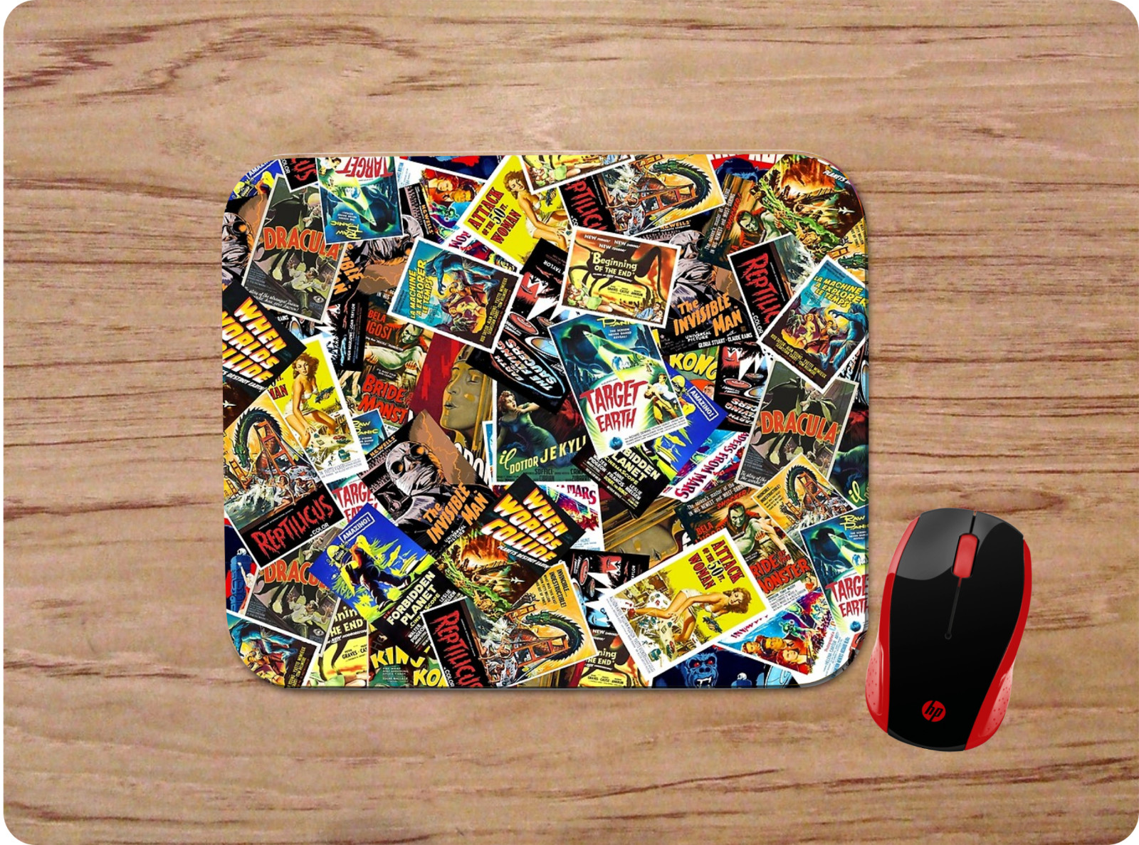 CLASSIC HORROR SCI-FI MOVIE POSTER COLLAGE CUSTOM MOUSEPAD MOUSE PAD PC GAMING