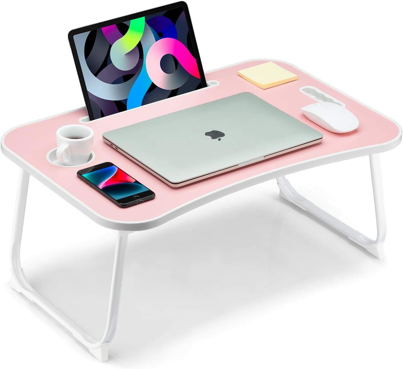 Foldable Lap Desk, Laptop Bed Desk, Portable Lap Table, Laptop Bed Table with Cu