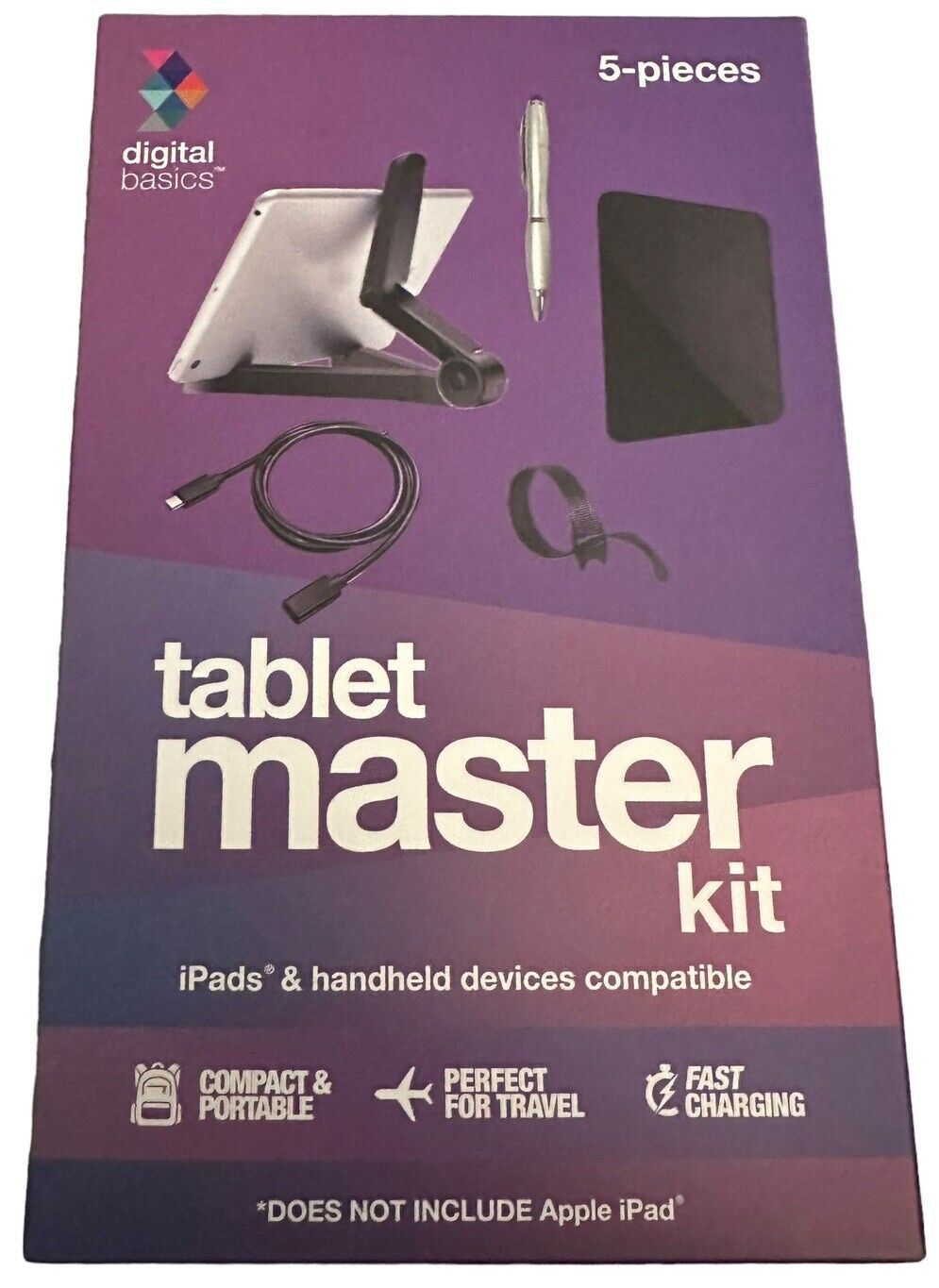 Digital Basics 5pc Tablet Master Kit iPads & Handheld Devices Compatible Black