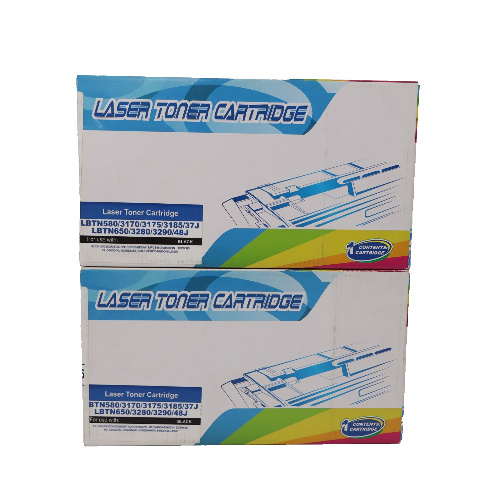2PK TN580 Toner Cartridge For Brother HL-5240 HL-5250 MFC-8460N 8660DN DCP-8060