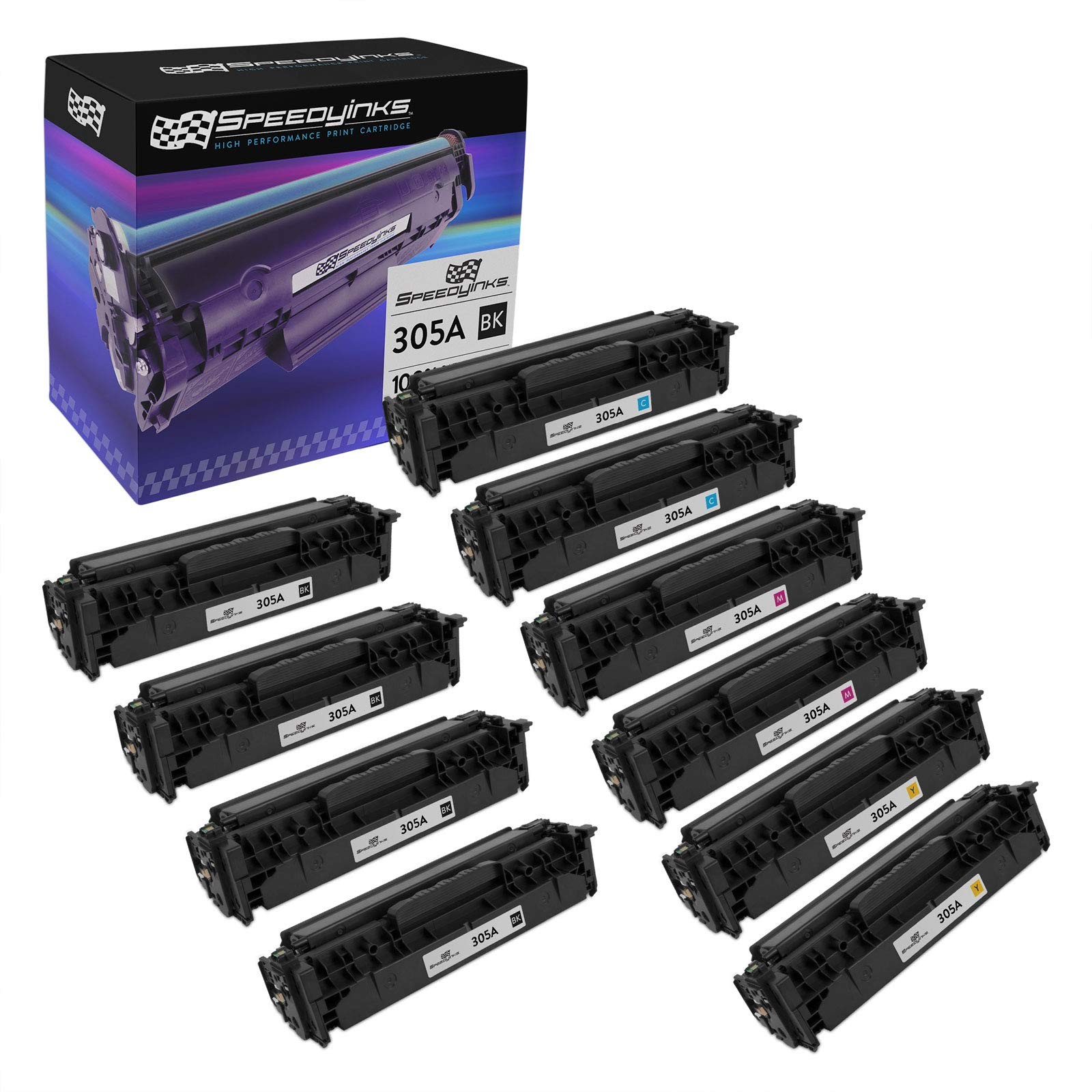 10PK Reman Laser Toner Cartridge for HP 305A CE410X CE411A CE412A CE413A 305X