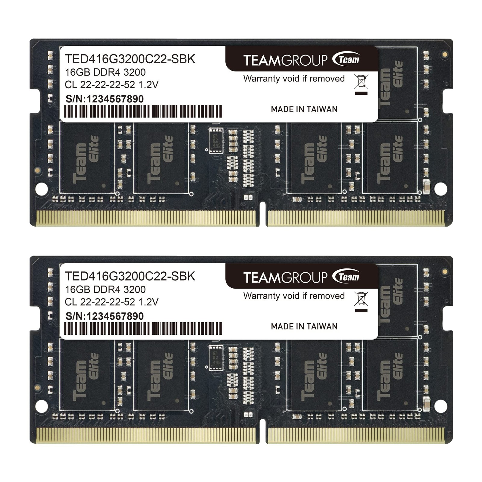 TEAMGROUP Elite DDR4 32GB Kit (2 x 16GB) 3200MHz PC4-25600 CL22 (2933MHz or 2...