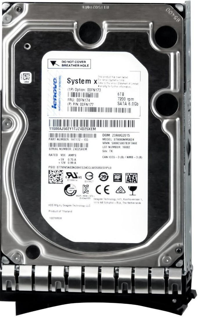 HARD DRIVE LENOVO 00FN174 00FN177 6TB 7200RPM 128MB SAS-3 ST6000NM0024 3.5'' 