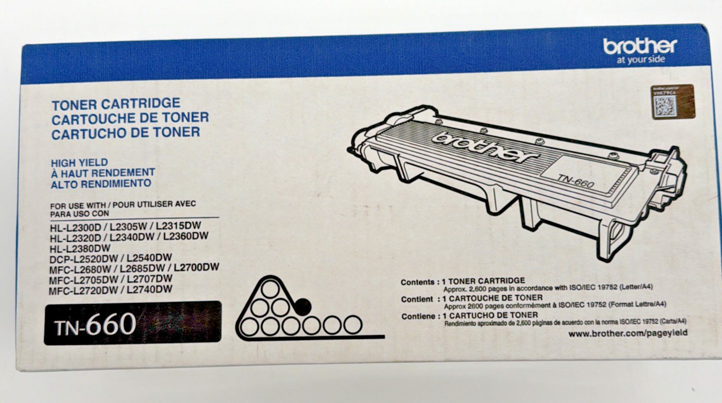 Brother Genuine TN-660 High Yield Black Laser Toner *NEW SEALED