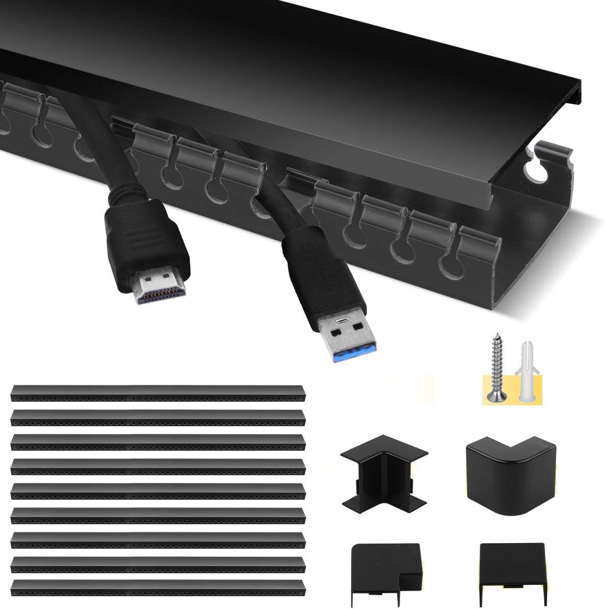 Cable Raceway Kit, Stageek Cable Management System Open Slot Wiring Raceway Duct