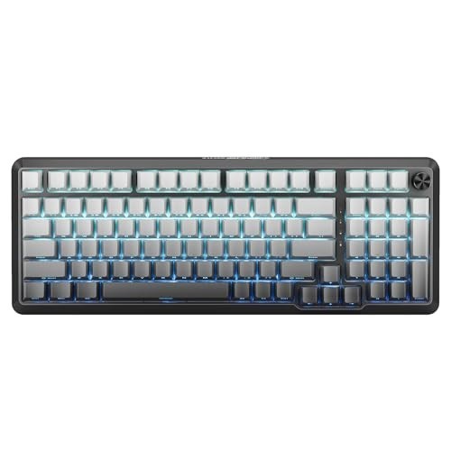 Mechanical Keyboard 100 Key, RGB, Hot Swappable, Knob, Bluetooth, Gray Gradient