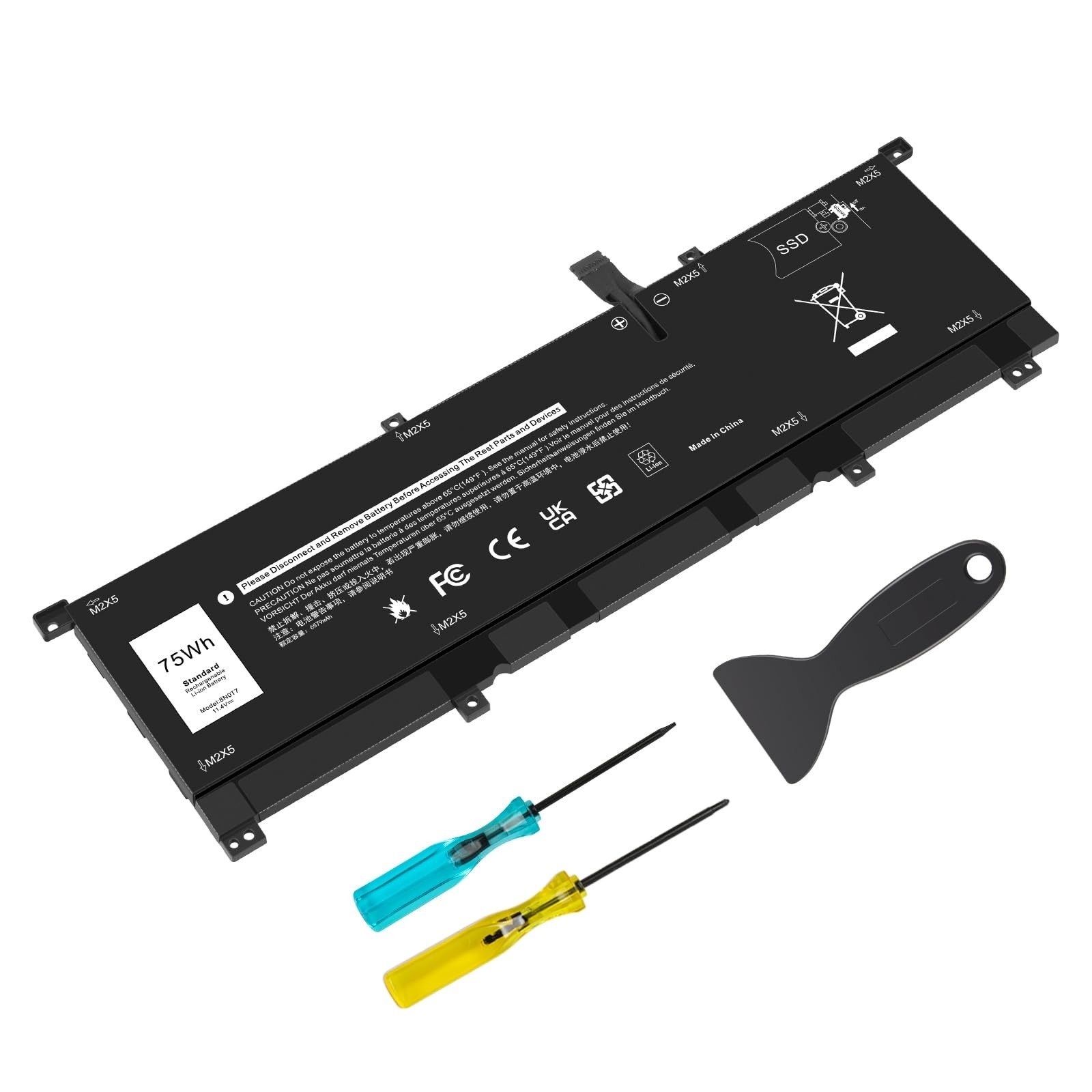 TREE.NB 8N0T7 Laptop Battery Dell XPS 15 9575 Precision 5530 2-in-1 11.4V 75Wh