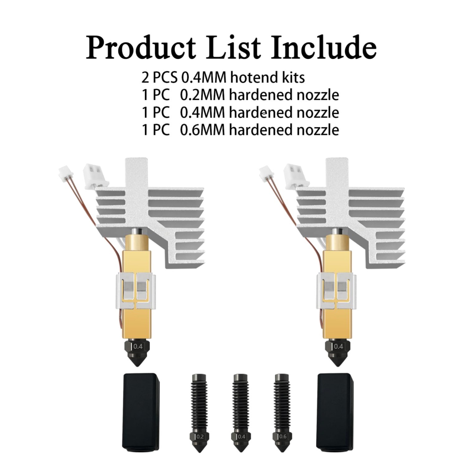 2PK 0.4MM CC2 Hardened Steel Ceramic Hotend Kit