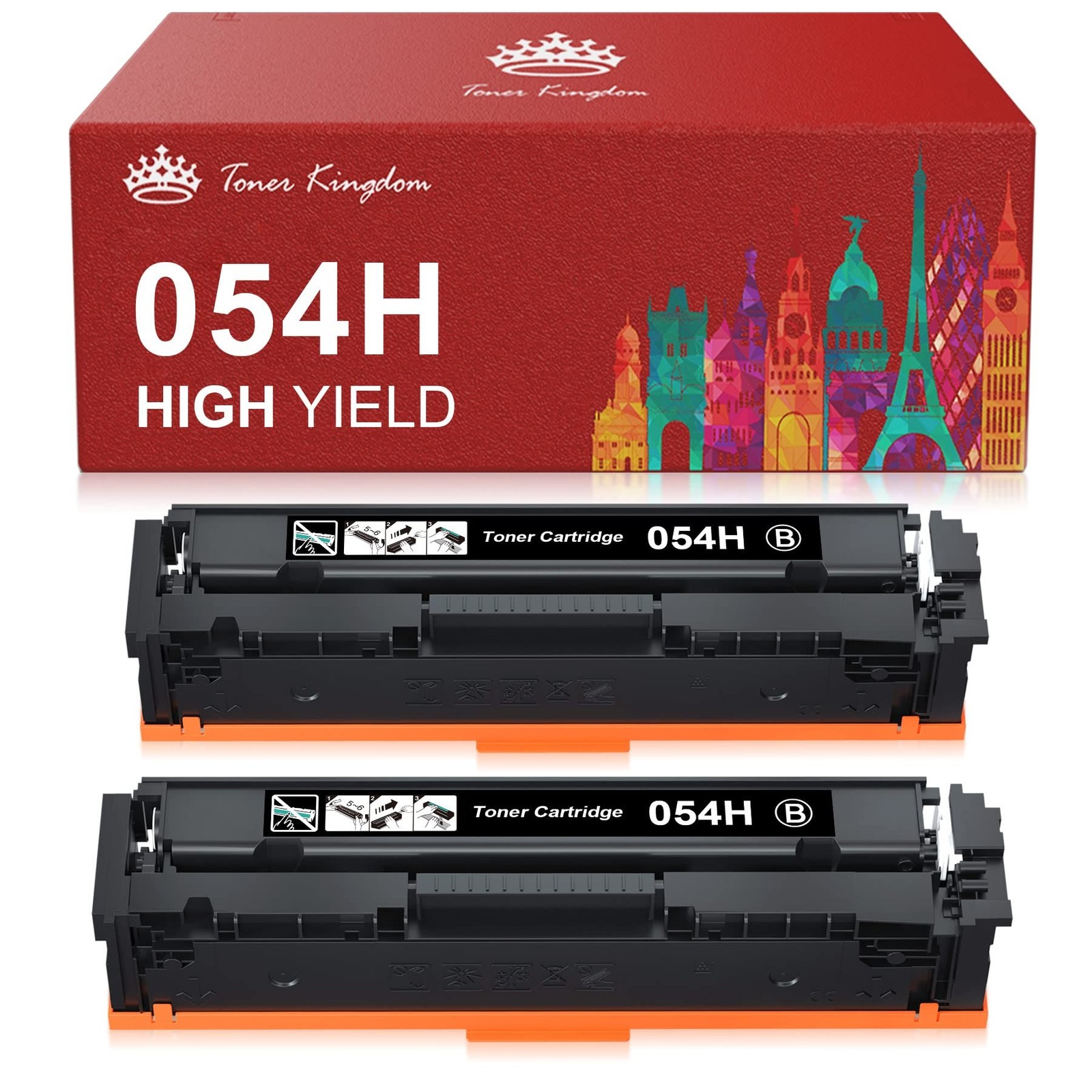 Toner Kingdom Compatible Toner-Cartridge Replacement for Canon 054H 054 Black...