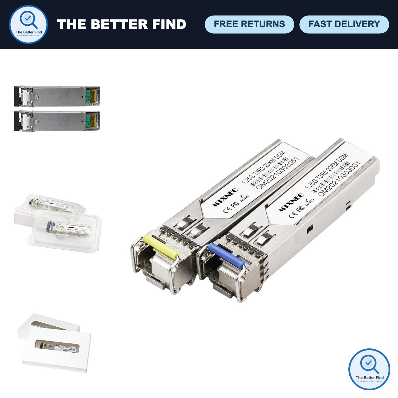 1.25G SFP Bidi Transceiver 1000Base-BIDI SingleMode LC Fiber Module 20km SMF