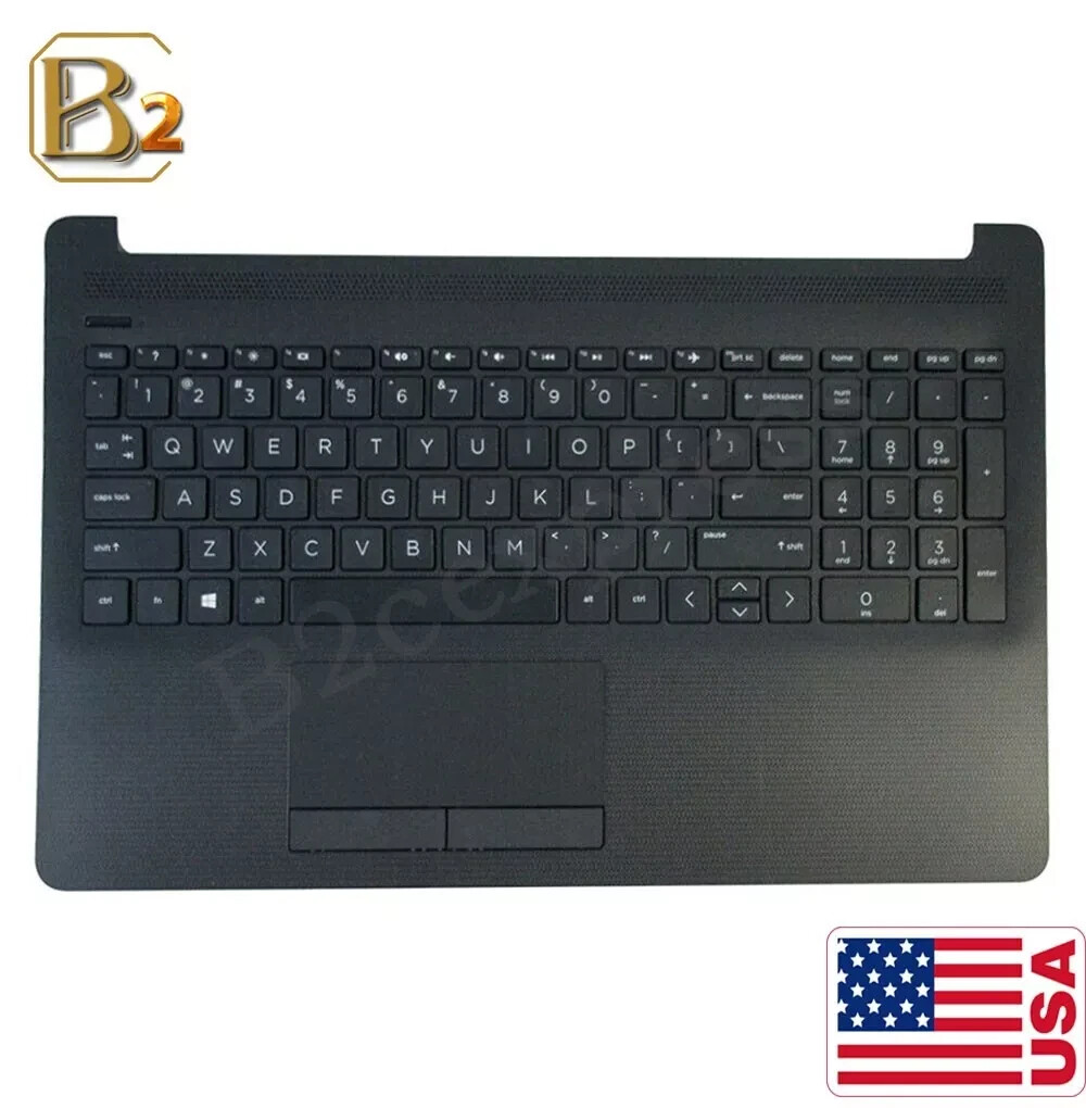 HP 15DA 15-DA 15-DB Upper Palmrest Non-Backlit Keyboard Touchpad L20387-001 US