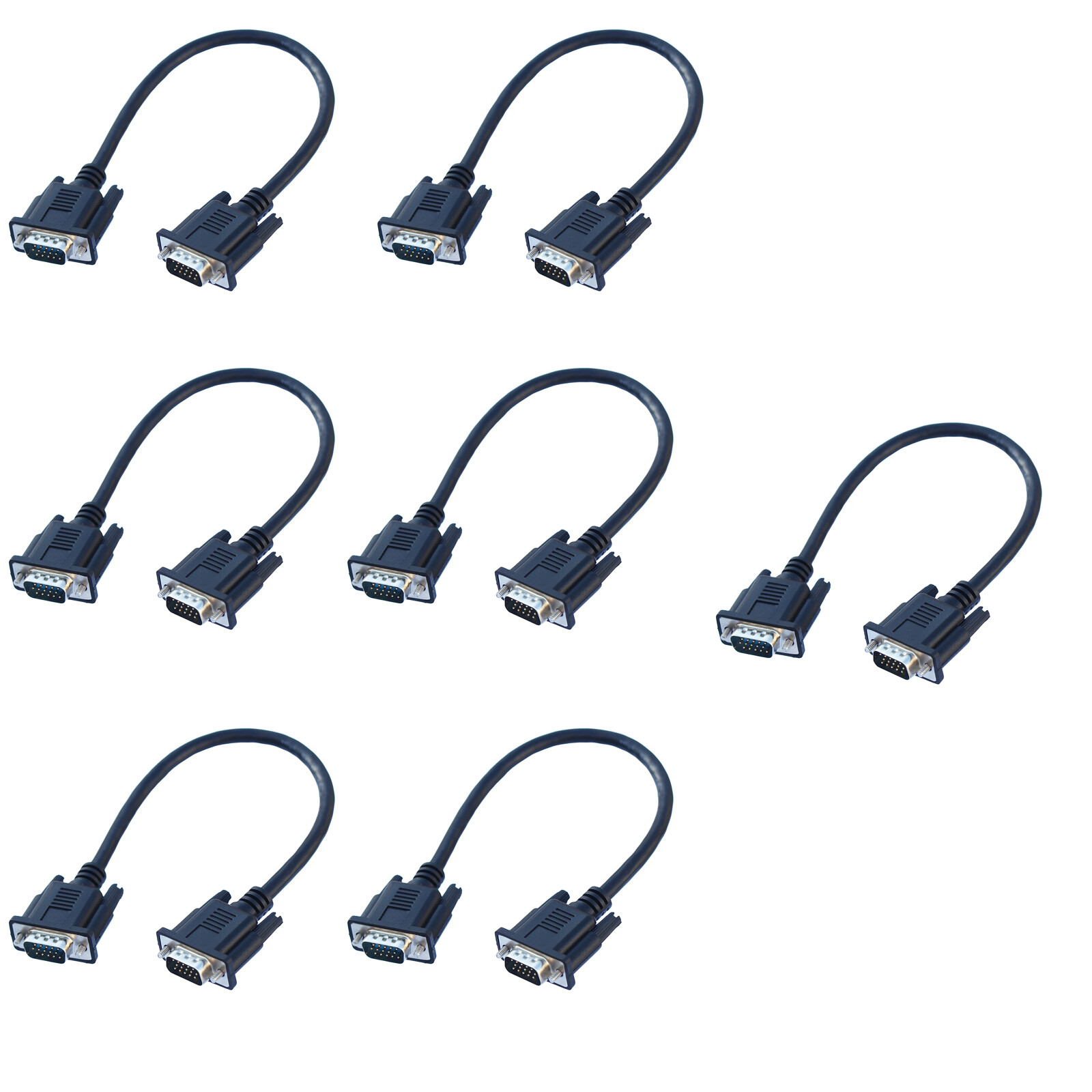 10pcs/pack VGA 15Pin Male to Male Plug Computer Monitor Cable Wire Cord 1FT/30CM