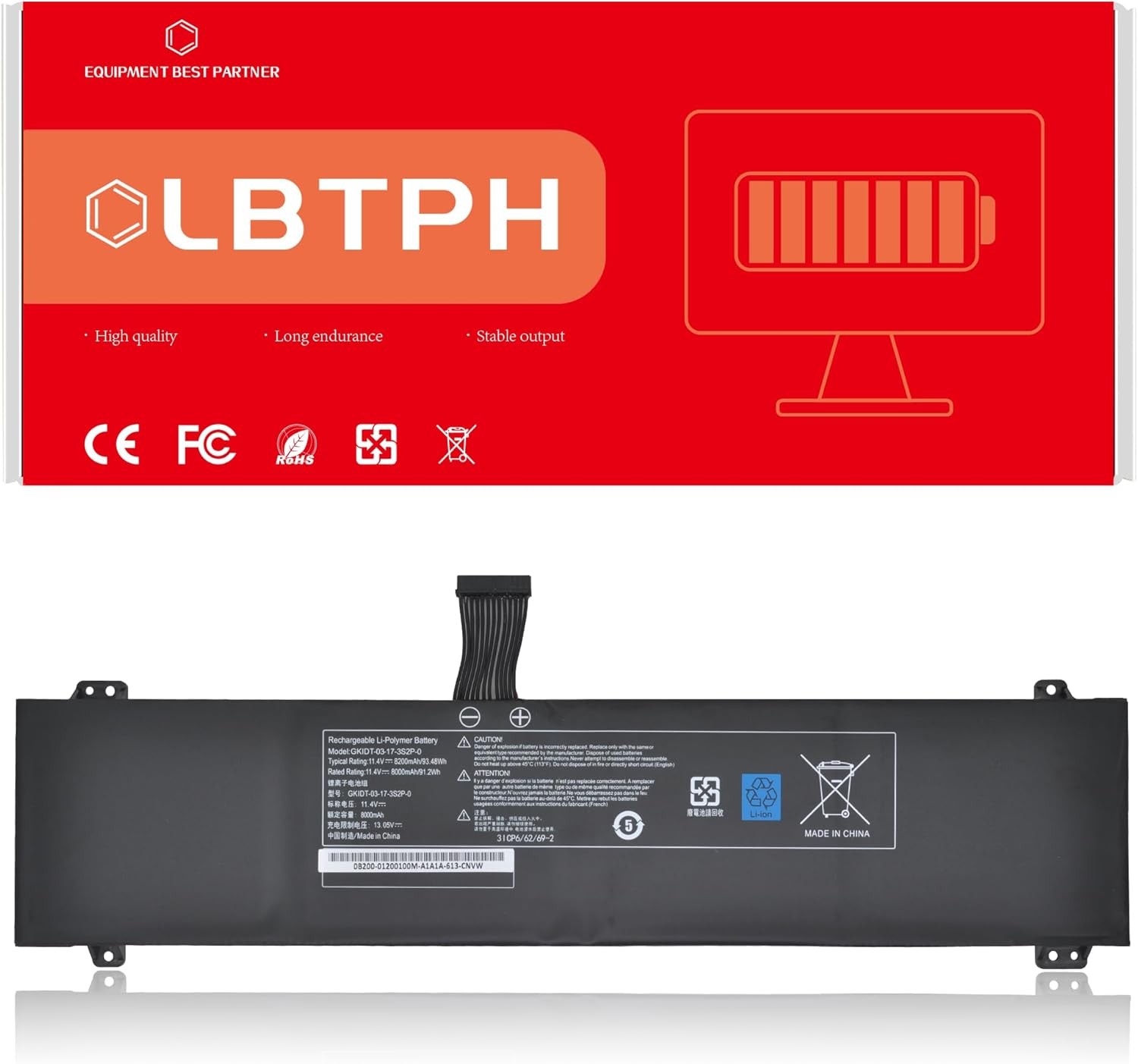 GKIDT 03 17 3S2P 0 GLIDK 00 15 3S2P 0 GKIDT 00 13 3S2P 0 8200mAh 93.48Wh 11.4V