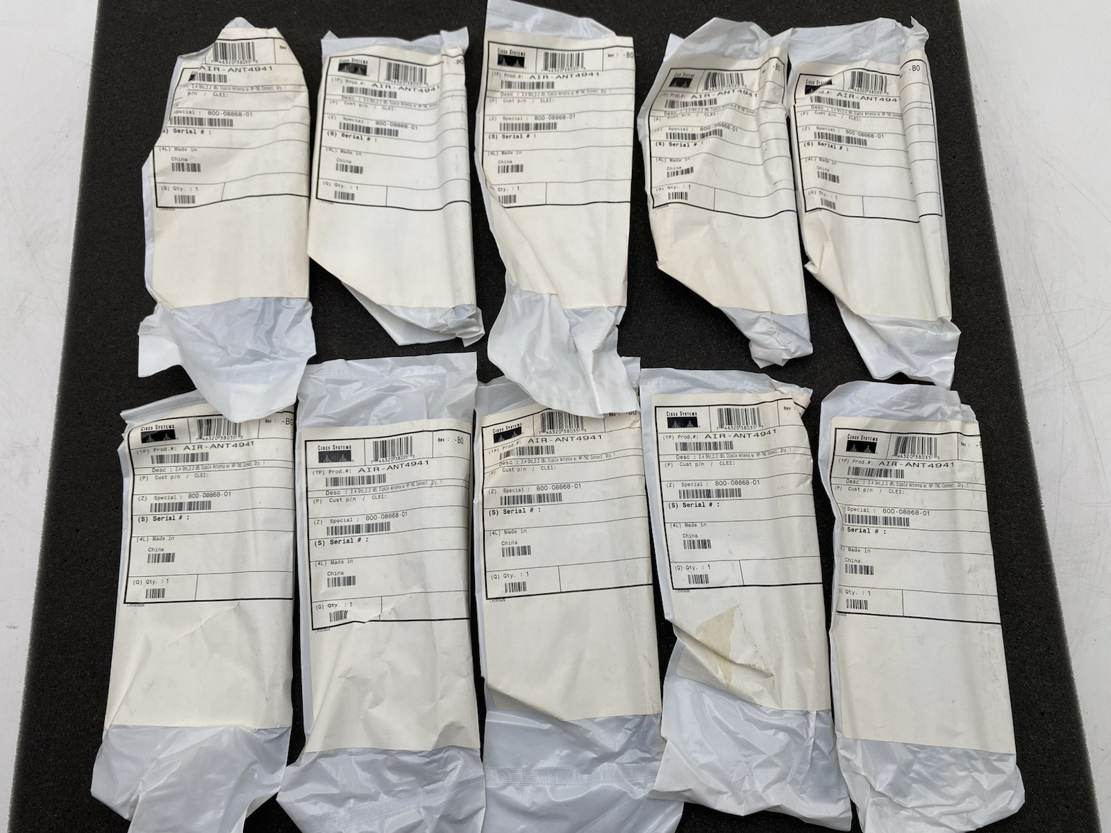 Lot of 10 Cisco AIR-ANT4941 Aironet 2.4GHz Dipole Antenna