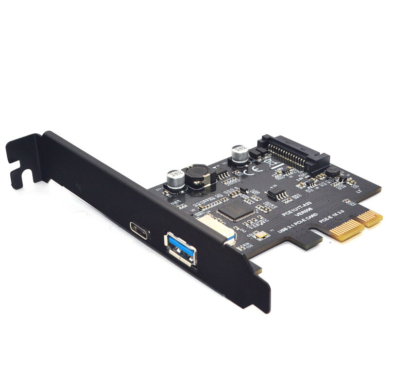 USB 3.1 GEN2 Type-C Type-A Card, PCI-E 1X, SATA 15Pin,10Gbps, ASM3142 Main Chip