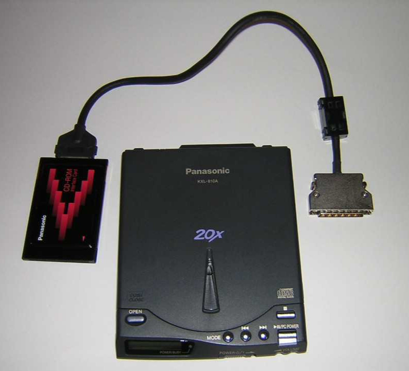 Panasonic Portable PCMCIA SCSI CD-ROM Drive KXL-810A Kit w PC Card, Battery Case
