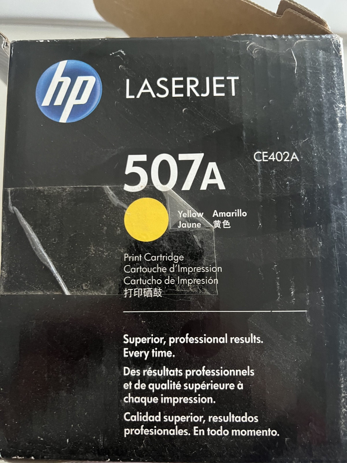 Open OEM HP 507A LaserJet M551, 500 MFP M575 Yellow Print Cartridge CE402A