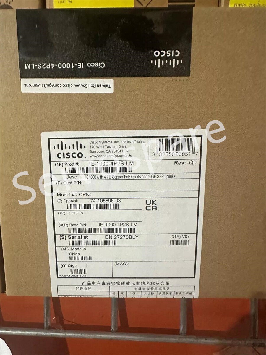 Cisco IE-1000-4P2S-LM 1000 Series Industrial Ethernet Managed Switch New Sealed